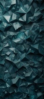 Обои на телефон Абстрактная текстура из множества острых угловатых форм, напоминающих кристаллы или осколки льда, с переливами темно-бирюзового и синего цвета